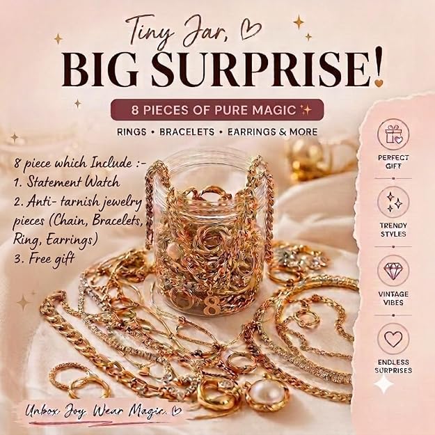 Anti Tarnish Mystery Jewellery Jar 5 Piece Surprise Set - Image 2
